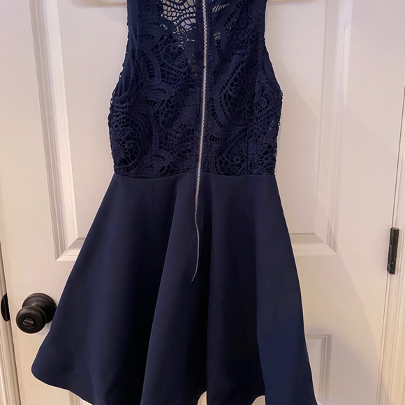 Navy Detailed Lace Dress - Picture 1 of 2